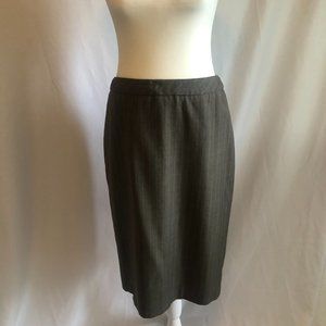 Tristan & Iseut Women's Grey White Pinstripe Size 4 Pencil Skirt